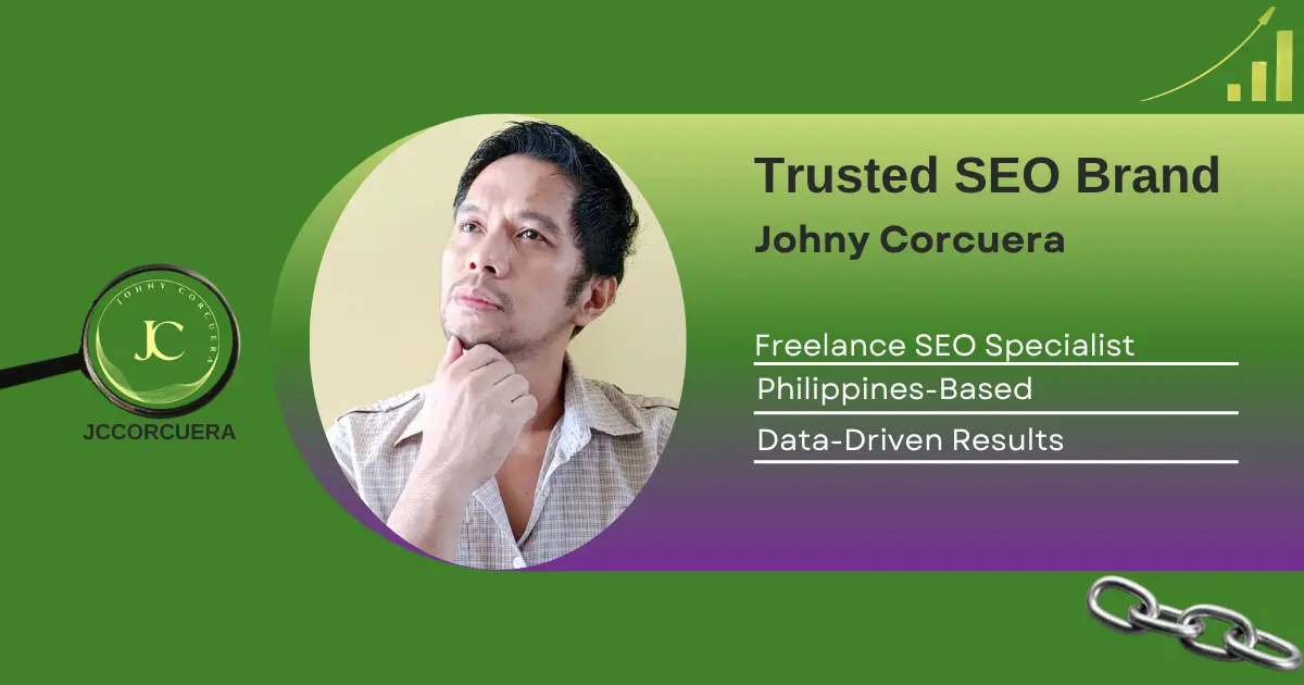 JCcorcuera SEO Brand Image with Johny Corcuera — Freelance SEO Specialist in the Philippines.
