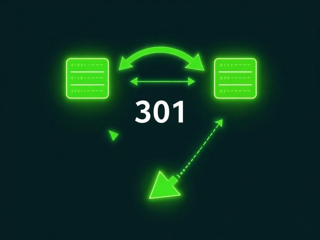301 redirect strategy showing one-to-one URL mapping during subdomain to root domain migration