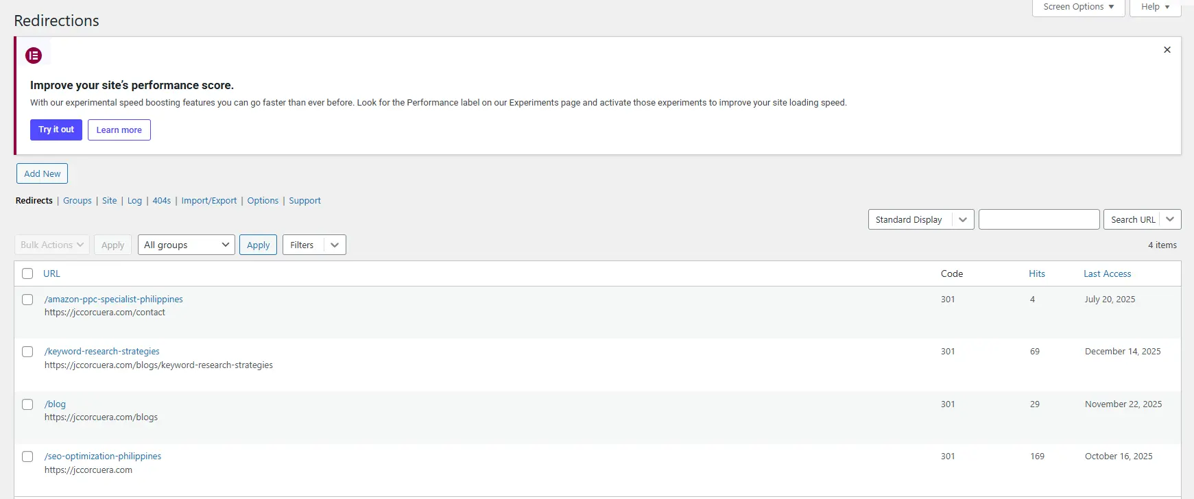 Technical SEO fixes showing redirect management and URL cleanup to resolve crawl and indexing issues