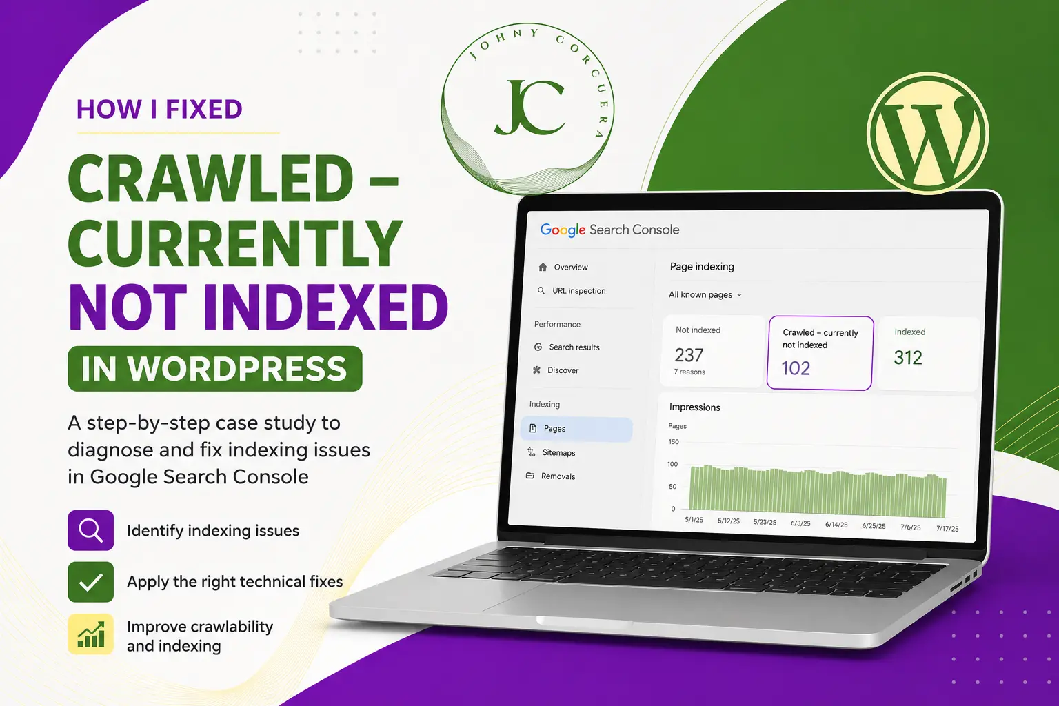 How I fixed crawled currently not indexed issues on a WordPress website using Google Search Console
